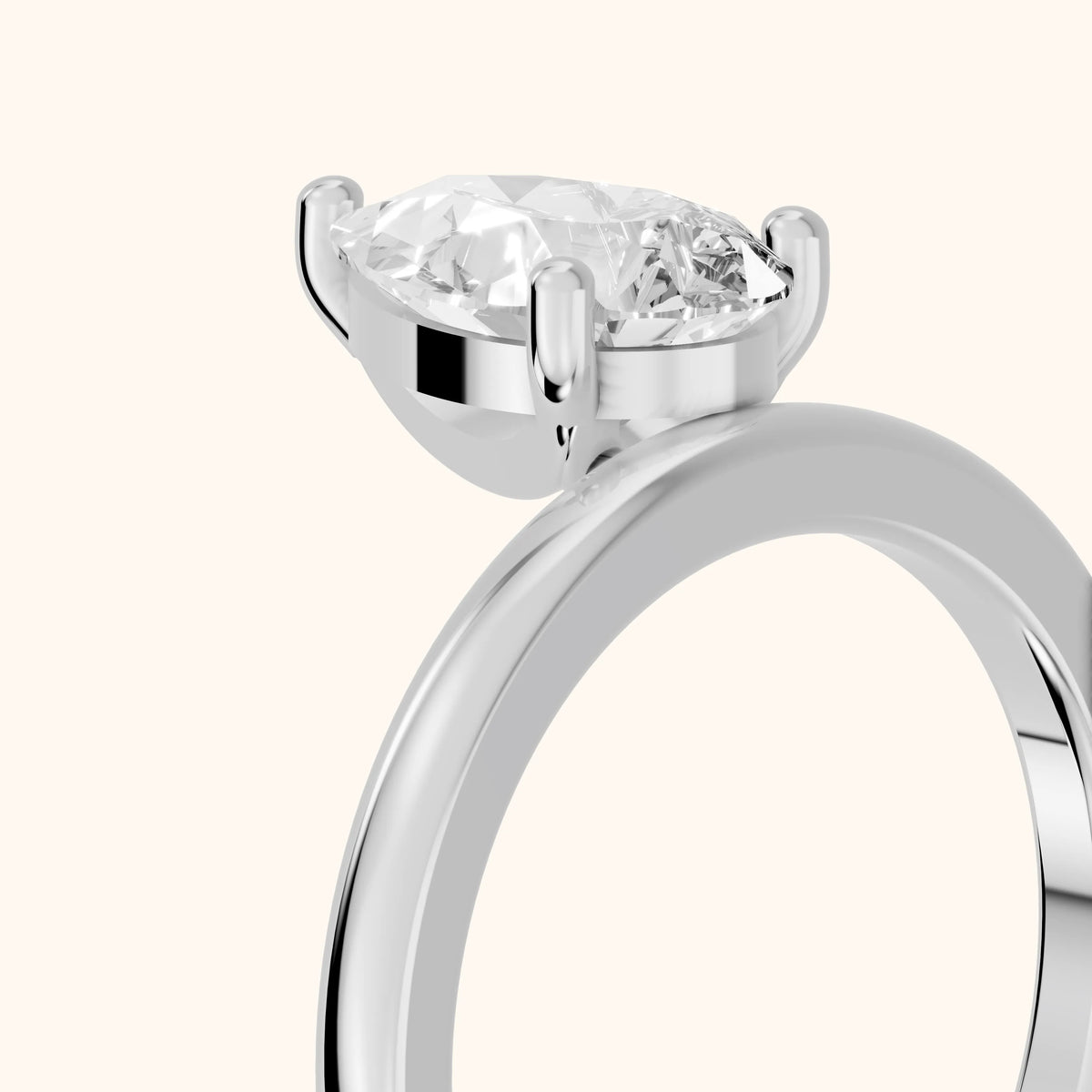 Maisie Four Prong Solitaire Pear Diamond Engagement Ring in White Gold - slant-view.webp