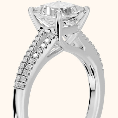 Mollie Split Shank Pavé Princess Diamond Engagement Ring in White Gold - slant-view.webp