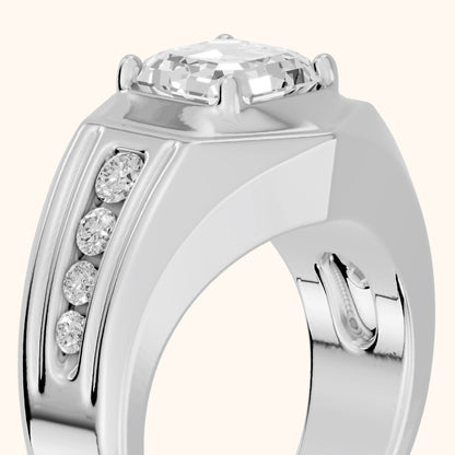 Cody Statement Channel Set Asscher Diamond Engagement Ring in White Gold - slant-view.webp