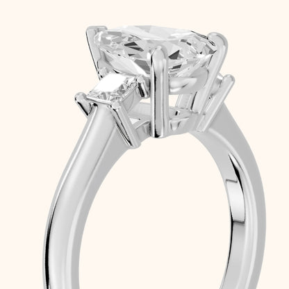 Brenna Three-Stone Pear Diamond Engagement Ring in White Gold - slant-view.webp
