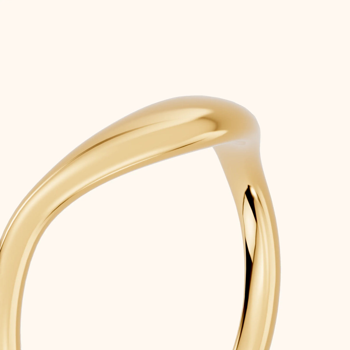 Kavya Curved Contour Wedding Band in Yellow Gold - slant-view