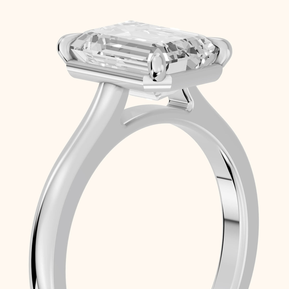 Ashland Basket Solitaire Emerald Diamond Engagement Ring in Platinum - slant-view.webp