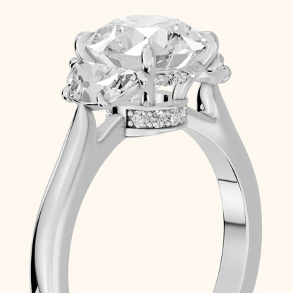 Romy Three-Stone Round Diamond Engagement Ring in Silver - slant-view.webp
