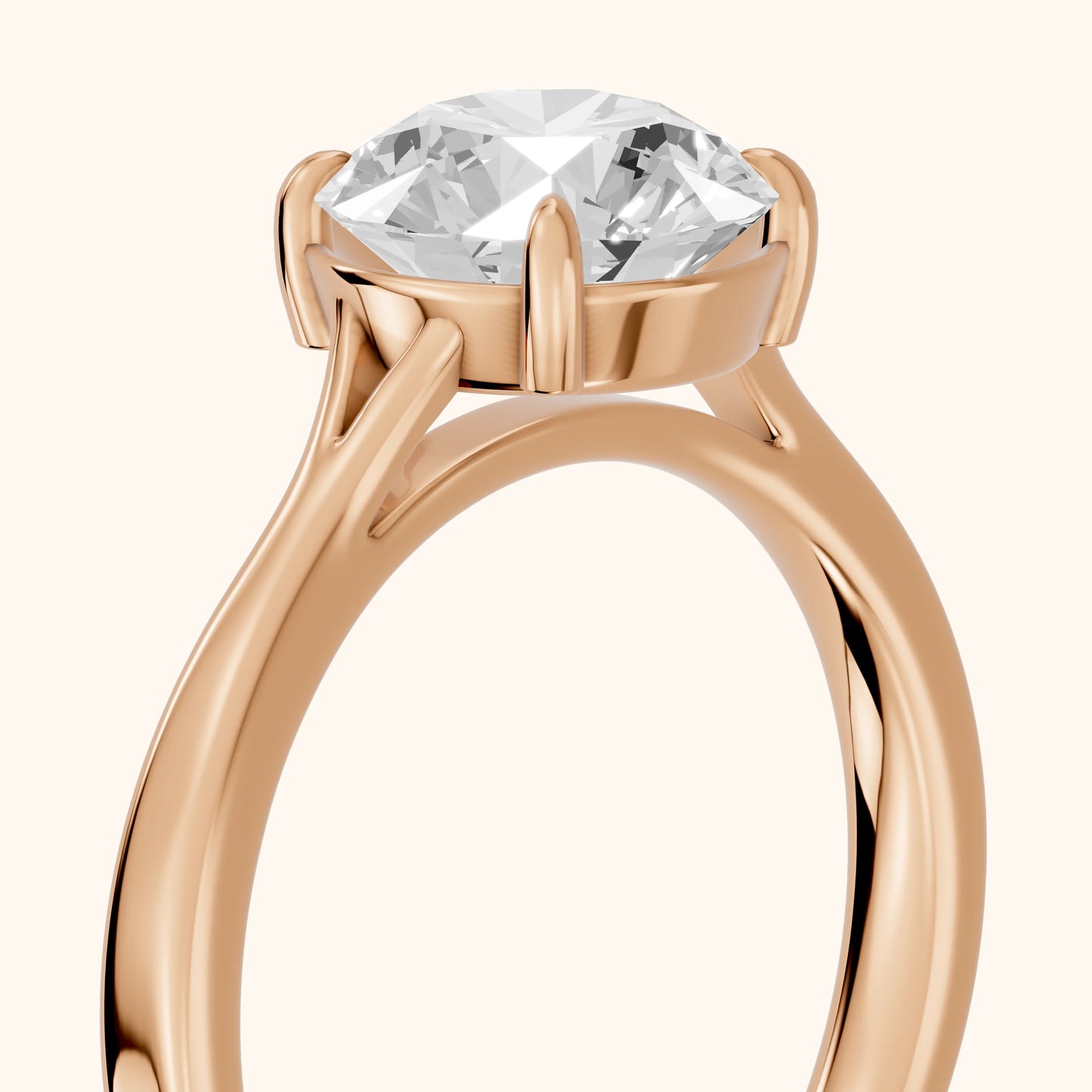 Anais Trellis Solitaire Round Diamond Engagement Ring in Rose Gold - slant-view.webp