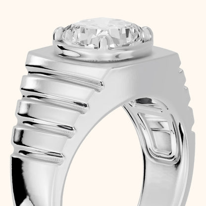 Wells Ridged Dome Cushion Diamond Engagement Ring in Silver - slant-view.webp