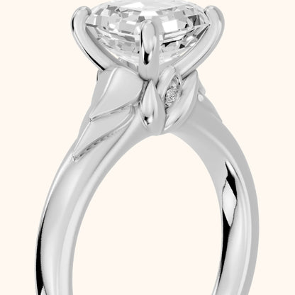 Jana Engraved Asscher Diamond Engagement Ring in Silver - slant-view.webp