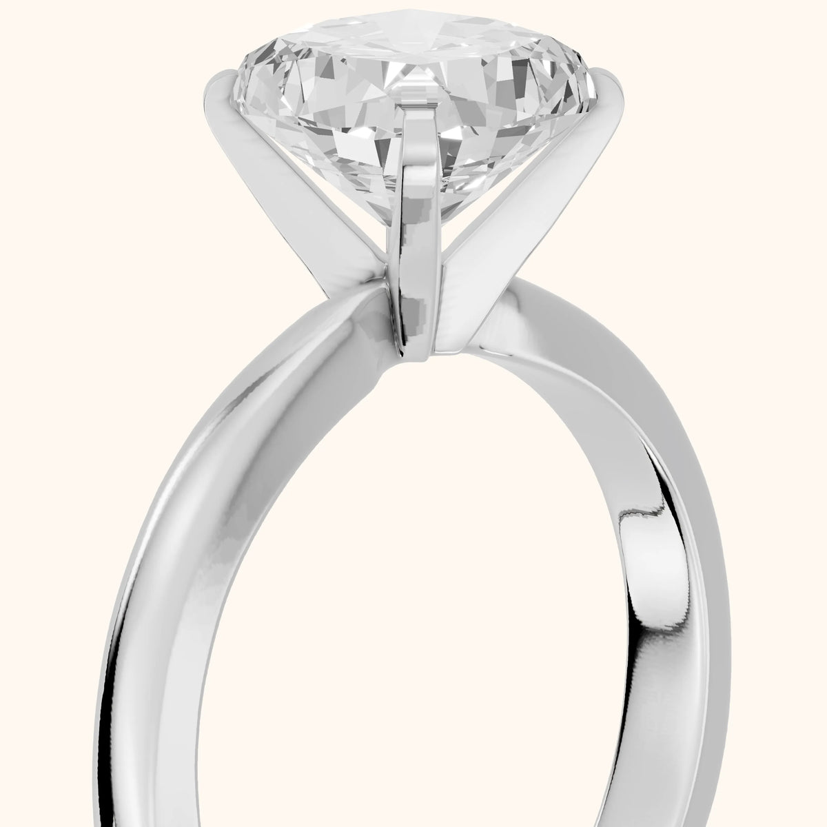 Tamsin Solitaire Knife Edge Cushion Diamond Engagement Ring in Silver - slant-view.webp