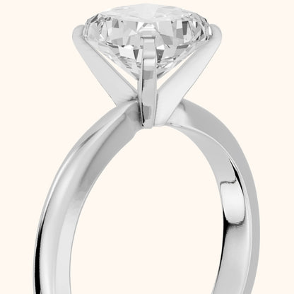 Tamsin Solitaire Knife Edge Cushion Diamond Engagement Ring in Silver - slant-view.webp