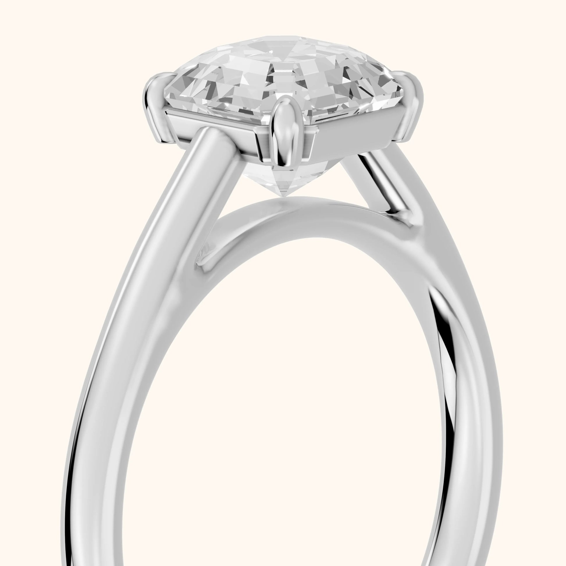 Sadie Cathedral Solitaire Asscher Diamond Ring in Platinum - slant-view.webp