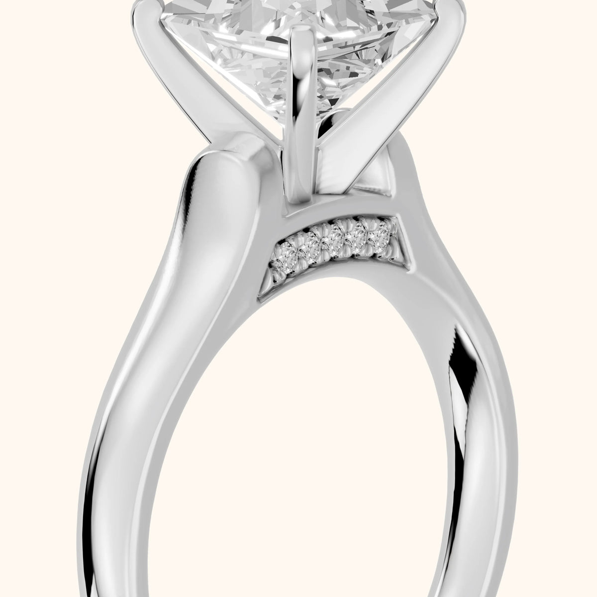 Avril Cathedral Princess Diamond Engagement Ring in Silver - slant-view.webp