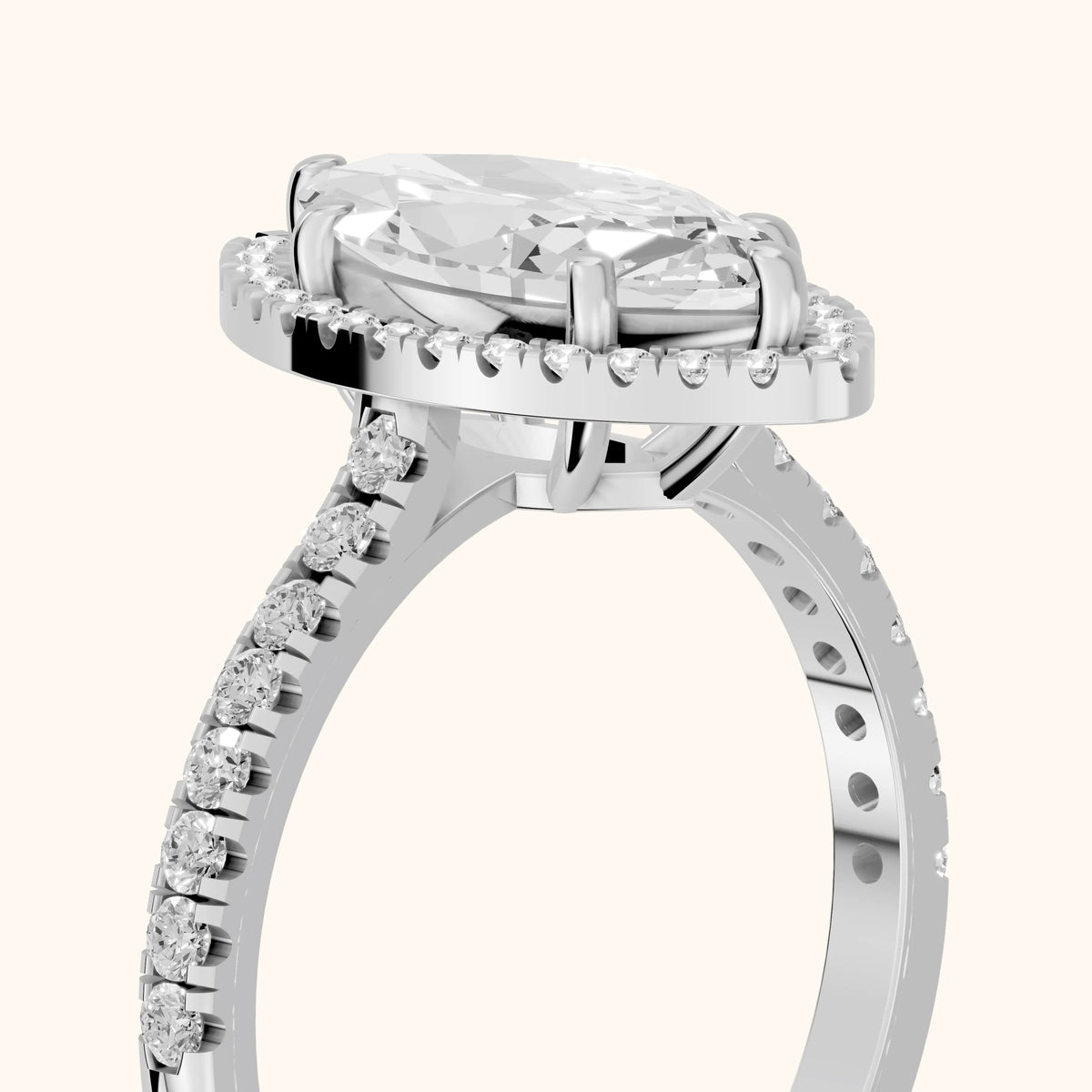 Mabel Halo French Pavé Marquise Diamond Engagement Ring in White Gold - slant-view.webp