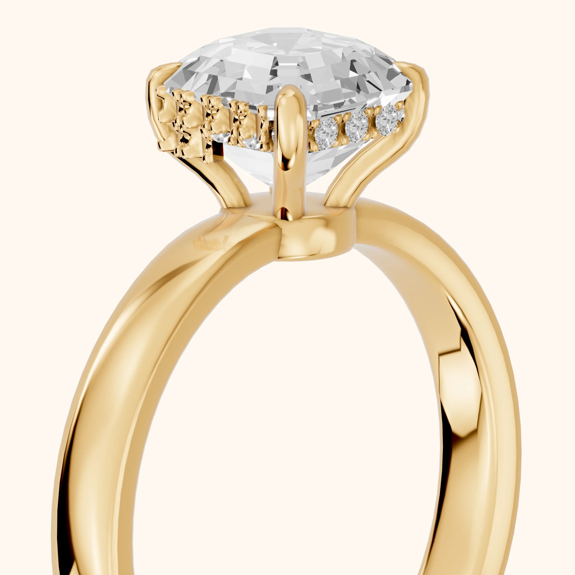 Lara Hidden Halo Asscher Diamond Engagement Ring in Yellow Gold - slant-view.webp