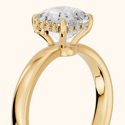 Lara Hidden Halo Asscher Diamond Engagement Ring in Yellow Gold - slant-view.webp