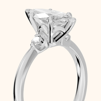 Teodora Floating Three-Stone Marquise Diamond Engagement Ring in White Gold - slant-view.webp