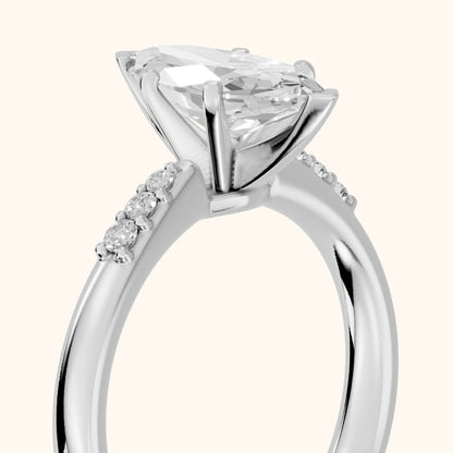 Eugenie Flush-Set Marquise Diamond Engagement Ring in Platinum - slant-view.webp