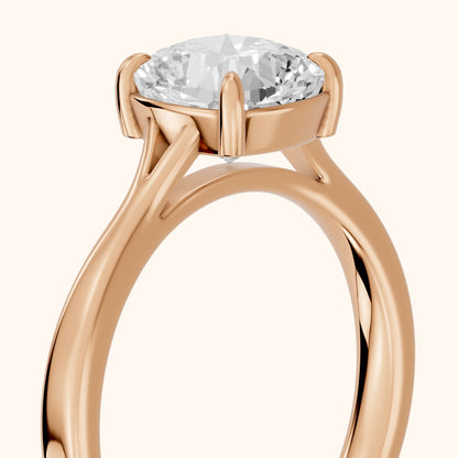 Anais Trellis Solitaire Cushion Diamond Engagement Ring in Rose Gold - slant-view.webp