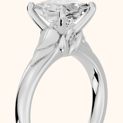 Jana Engraved Princess Diamond Engagement Ring in Platinum - slant-view.webp