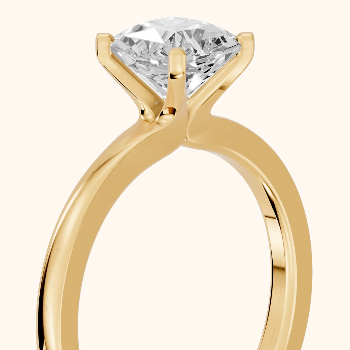 Matilda Cathedral Solitaire Asscher Diamond Engagement Ring in Yellow Gold - slant-view.webp