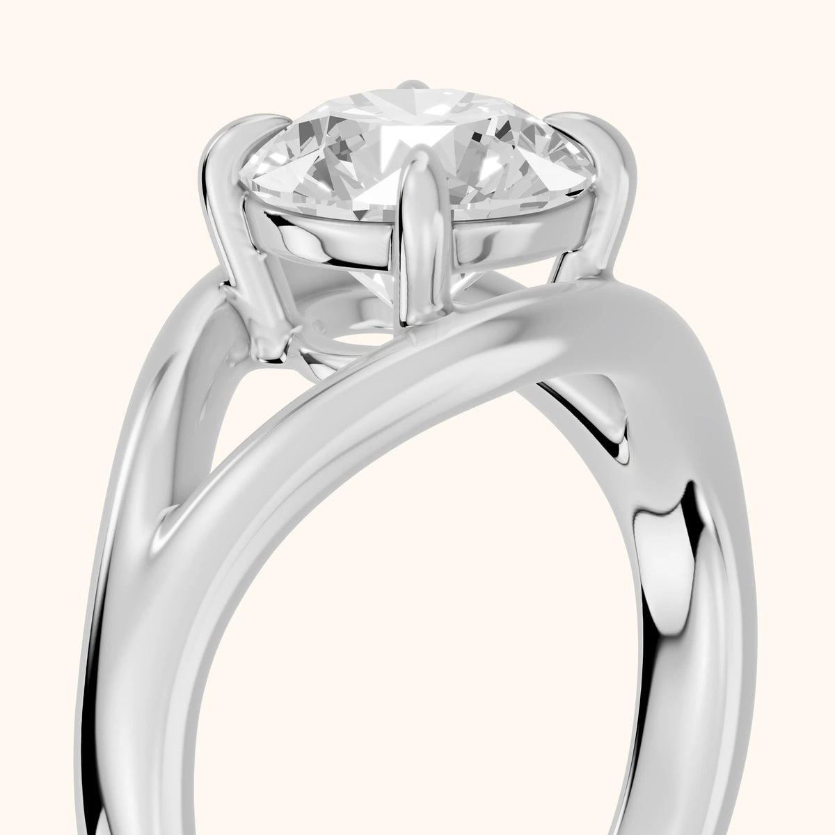 Madeleine Split Shank Round Diamond Engagement Ring in Silver - slant-view.webp