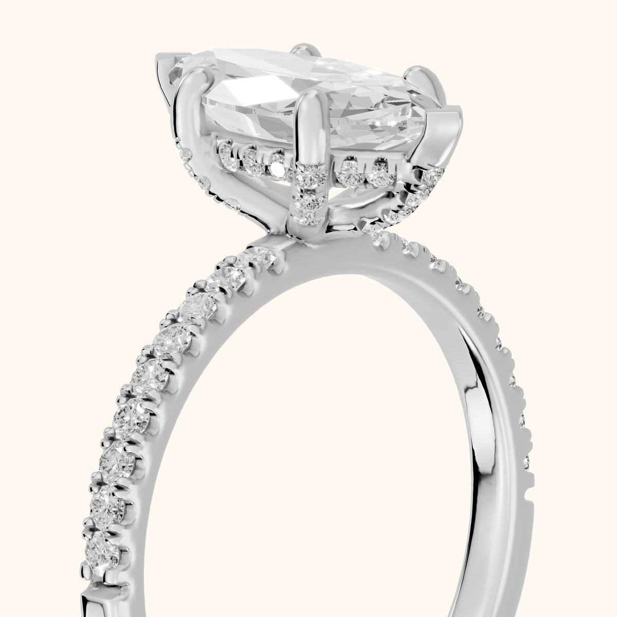 Beth Hidden Halo Pavé Marquise Diamond Engagement Ring in Platinum - slant-view.webp
