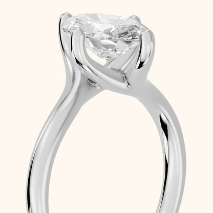Clio Bypass Solitaire Oval Diamond Engagement Ring in Silver - slant-view.webp
