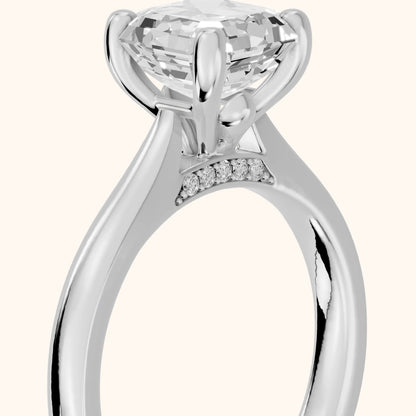 Sofia Cathedral Asscher Diamond Engagement Ring in Silver - slant-view.webp