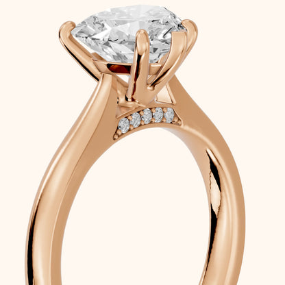 Sofia Cathedral Heart Diamond Engagement Ring in Rose Gold - slant-view.webp
