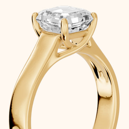 Bristol Trellis Solitaire Asscher Diamond Engagement Ring in Yellow Gold - slant-view.webp