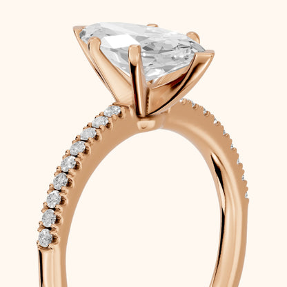 Venetia Pavé Marquise Diamond Engagement Ring in Rose Gold - slant-view.webp