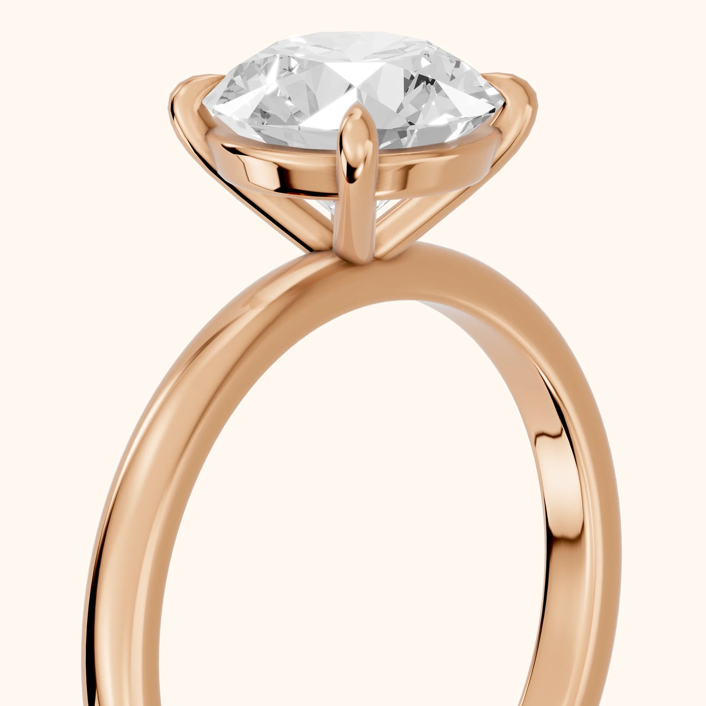 Lyla Petite Solitaire Round Diamond Engagement Ring in Rose Gold - slant-view.webp