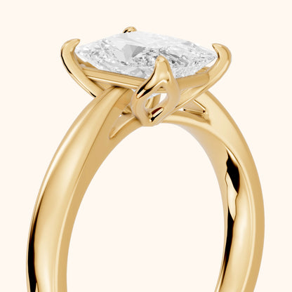 Lucia Solitaire Six-Prong Radiant Diamond Engagement Ring in Yellow Gold - slant-view.webp