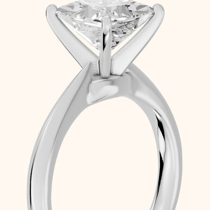 Arlette Solitaire Knife Edge Princess Diamond Engagement Ring in Silver - slant-view.webp