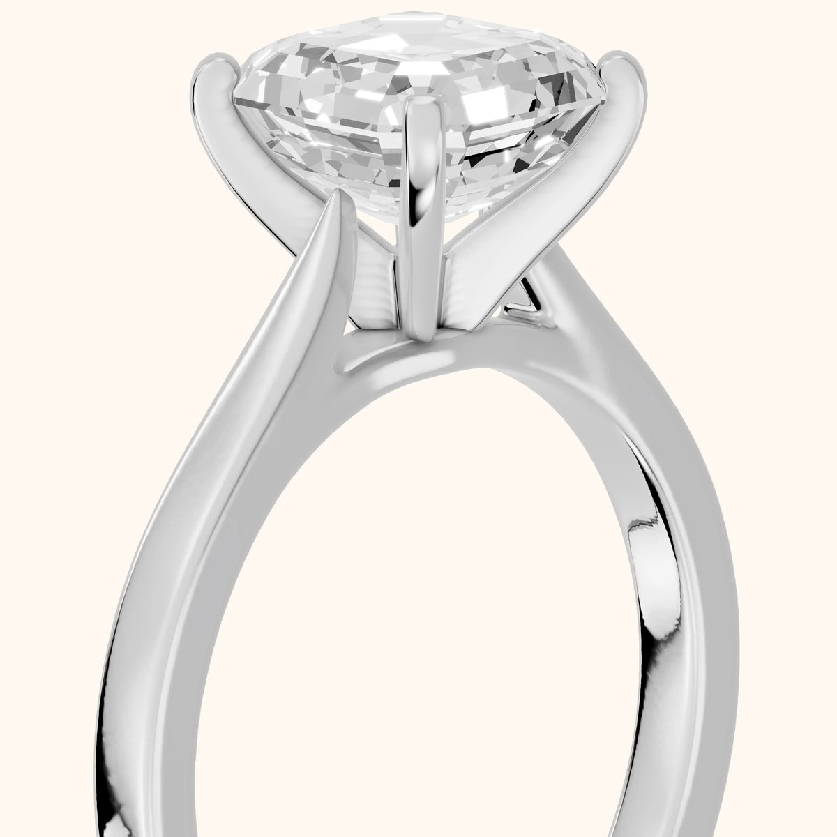 Cicely Solitaire Cathedral Asscher Diamond Engagement Ring in Silver - slant-view.webp
