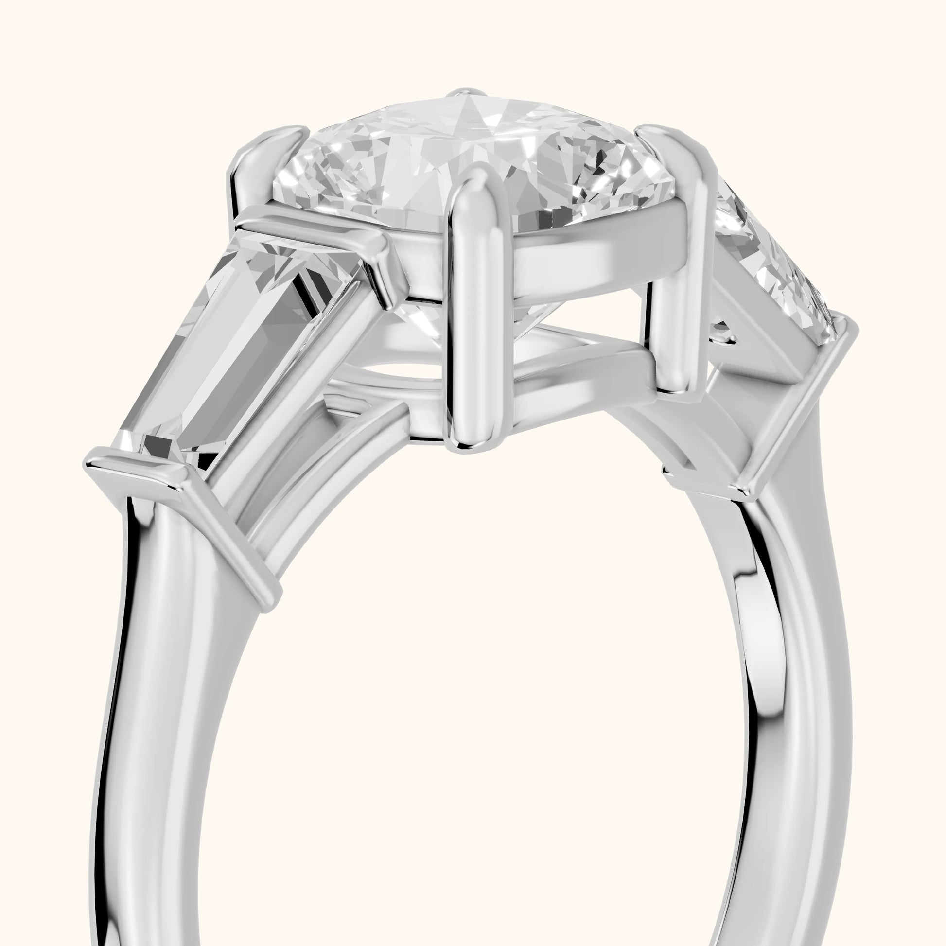 Layla Tapered Baguette Cushion Diamond Ring in White Gold - slant-view.webp