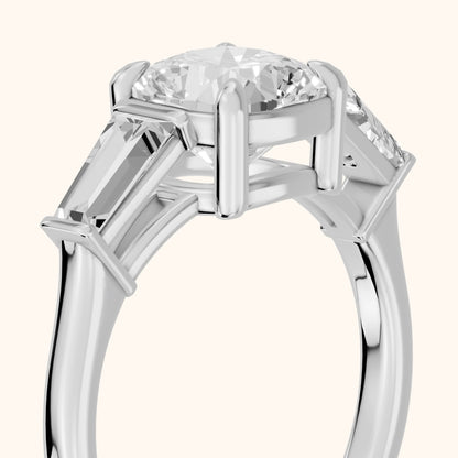 Layla Tapered Baguette Cushion Diamond Ring in White Gold - slant-view.webp