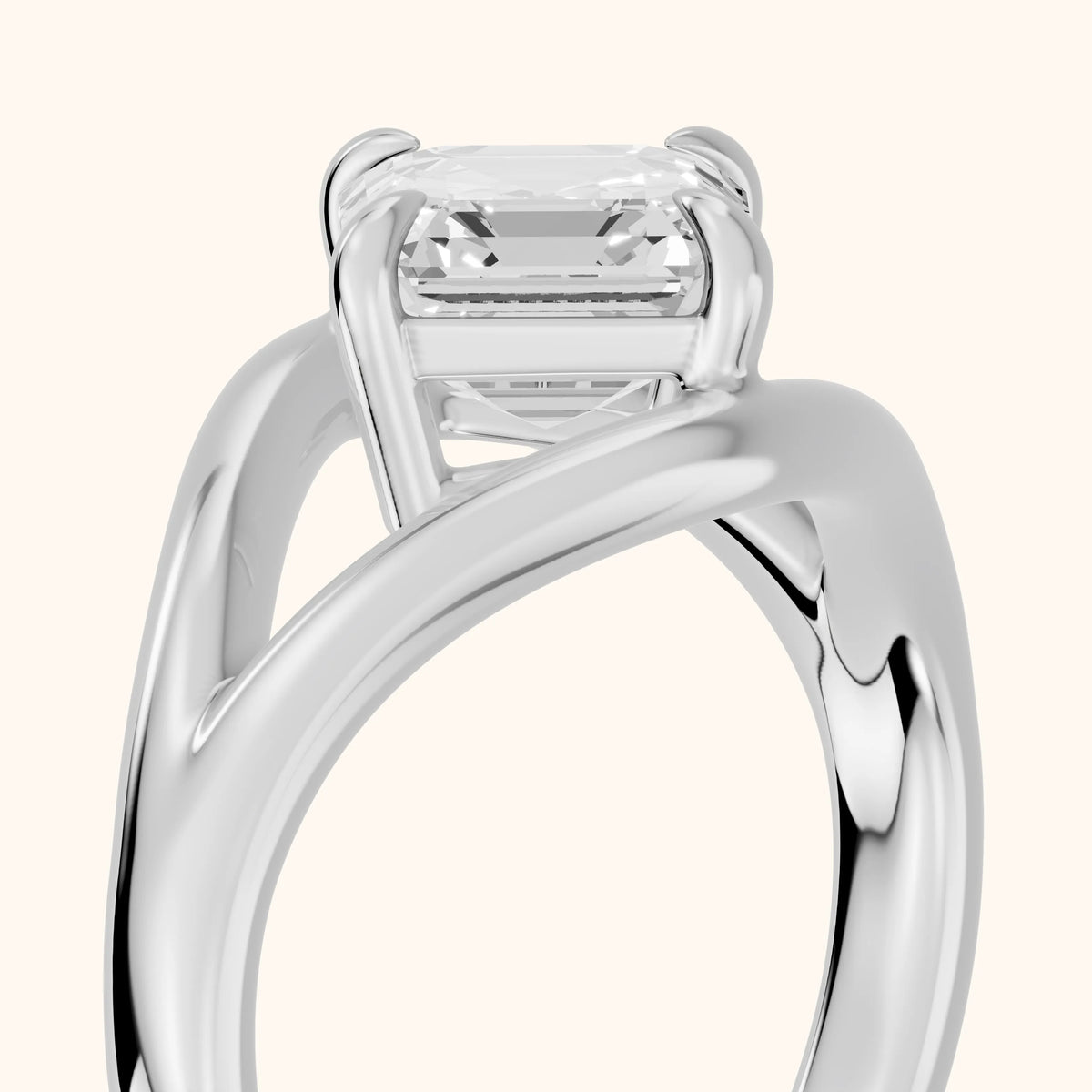 Madeleine Split Shank Asscher Diamond Engagement Ring in Platinum - slant-view.webp