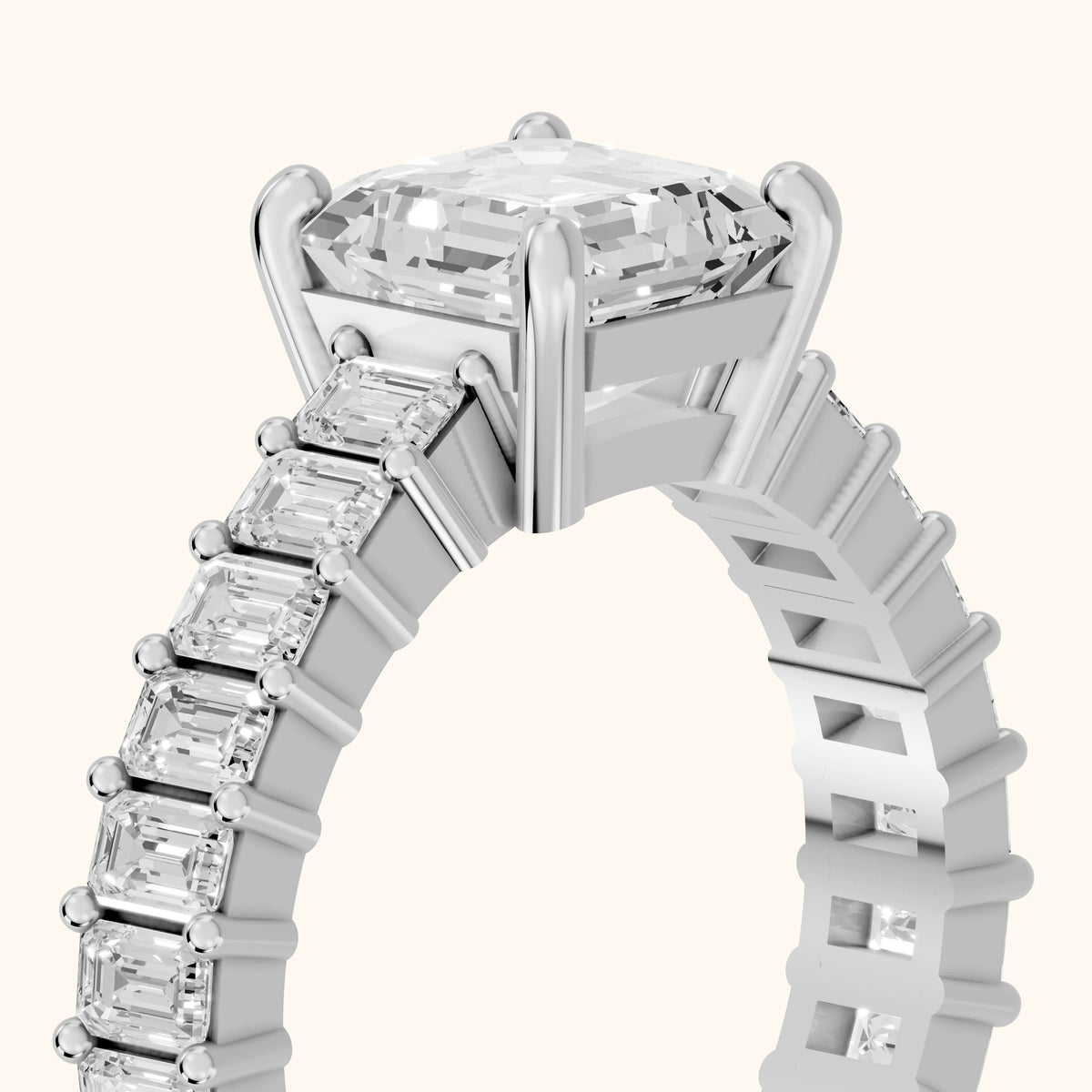 Mallory Shared Prong Asscher Diamond Engagement Ring in White Gold - slant-view.webp