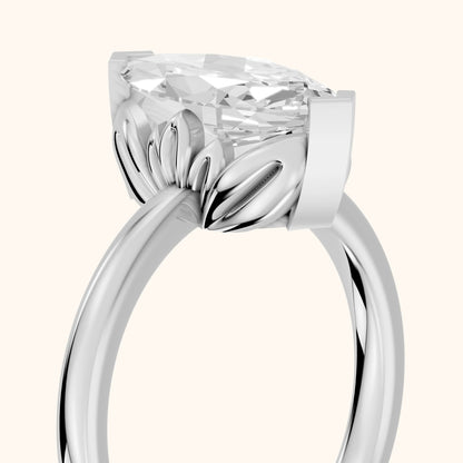 Marquise Cut Lab Grown Diamond Engagement Ring in Platinum