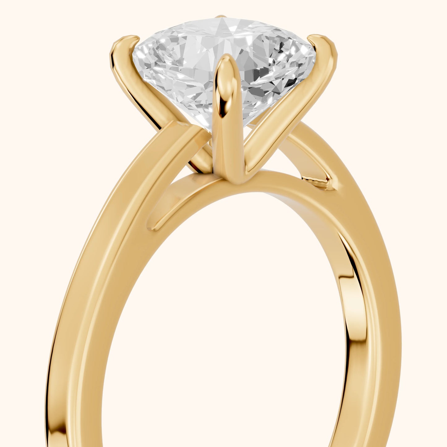Kaia Solitaire Cushion Diamond Ring in Yellow Gold - slant-view.webp
