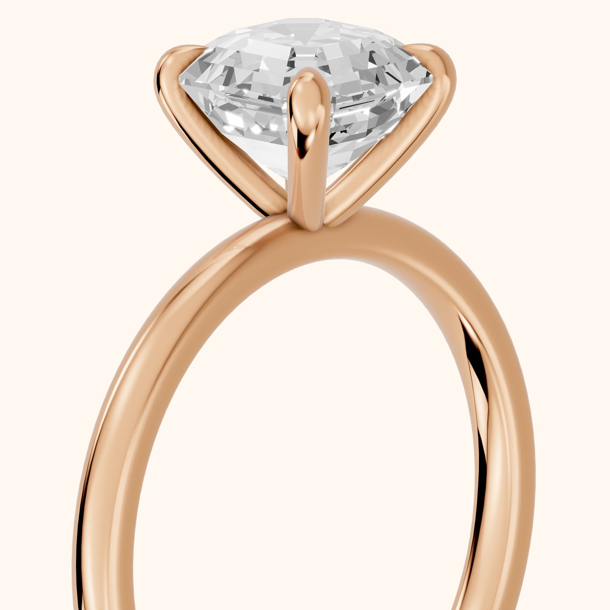 Nella Petite Solitaire Asscher Diamond Engagement Ring in Rose Gold - slant-view.webp
