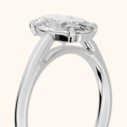 Sadie Cathedral Solitaire Oval Diamond Ring in White Gold - slant-view.webp