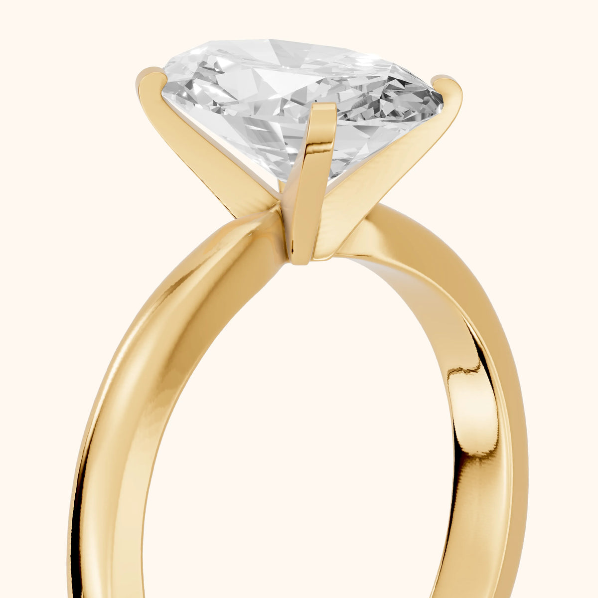 Tamsin Solitaire Knife Edge Oval Diamond Engagement Ring in Yellow Gold - slant-view.webp