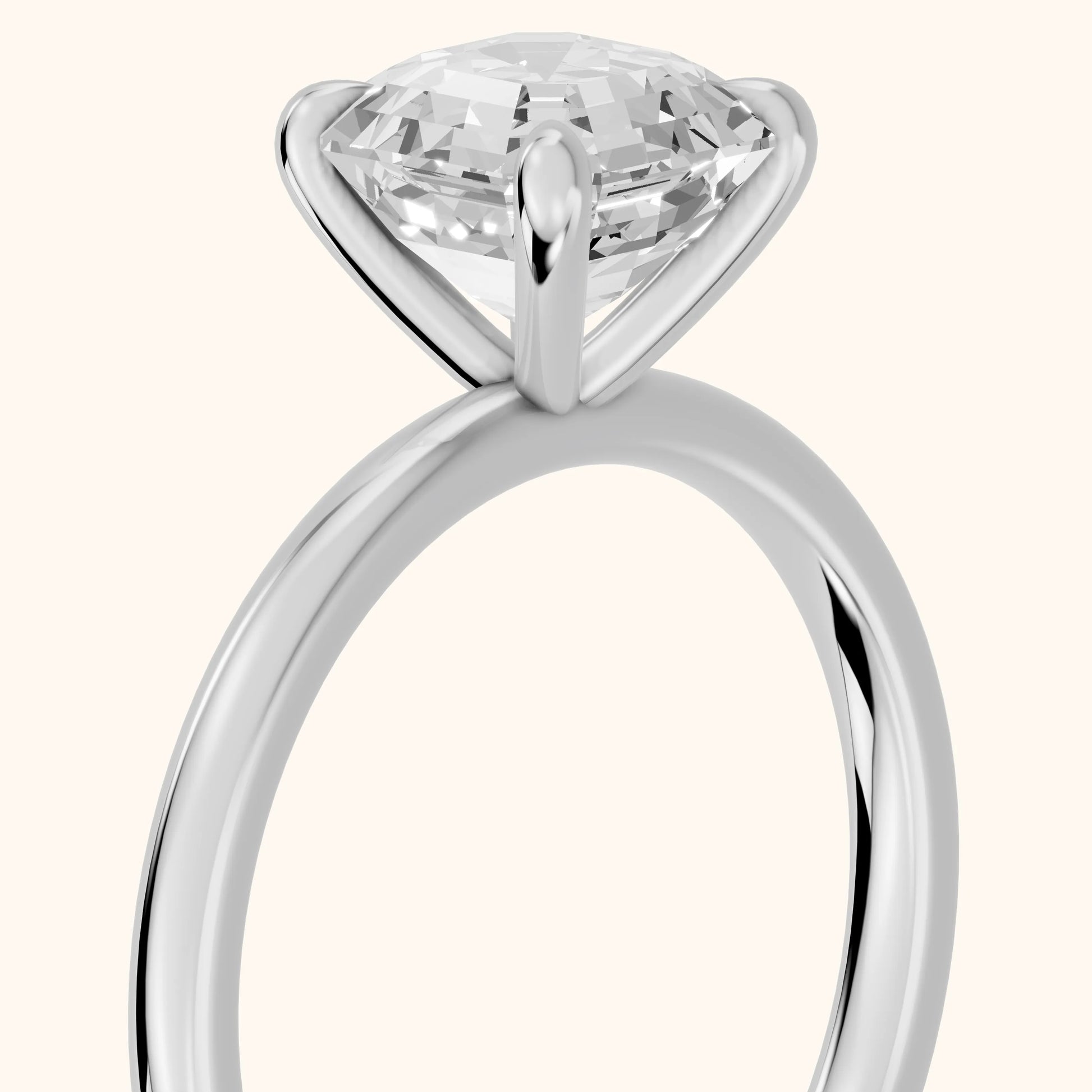 Nella Petite Solitaire Asscher Diamond Engagement Ring in Platinum - slant-view.webp