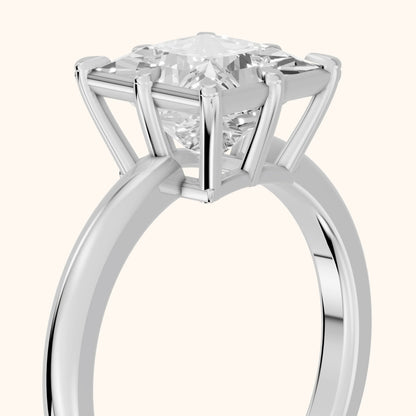 Montauk Crown Solitaire Princess Diamond Engagement Ring in Silver - slant-view.webp