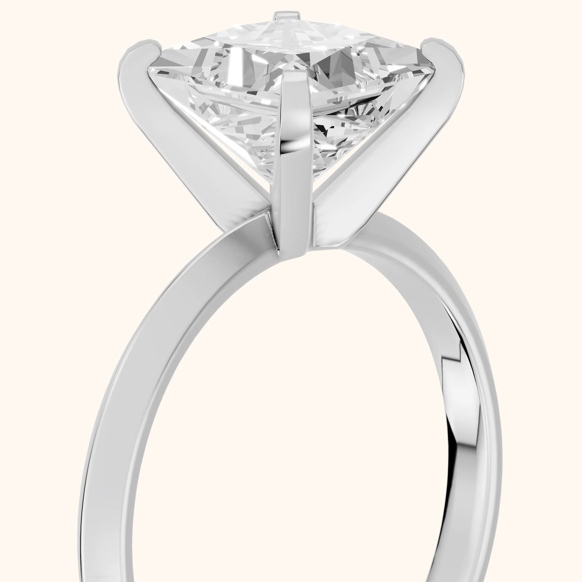 Verity Solitaire Knife Edge Princess Diamond Engagement Ring in Platinum - slant-view.webp