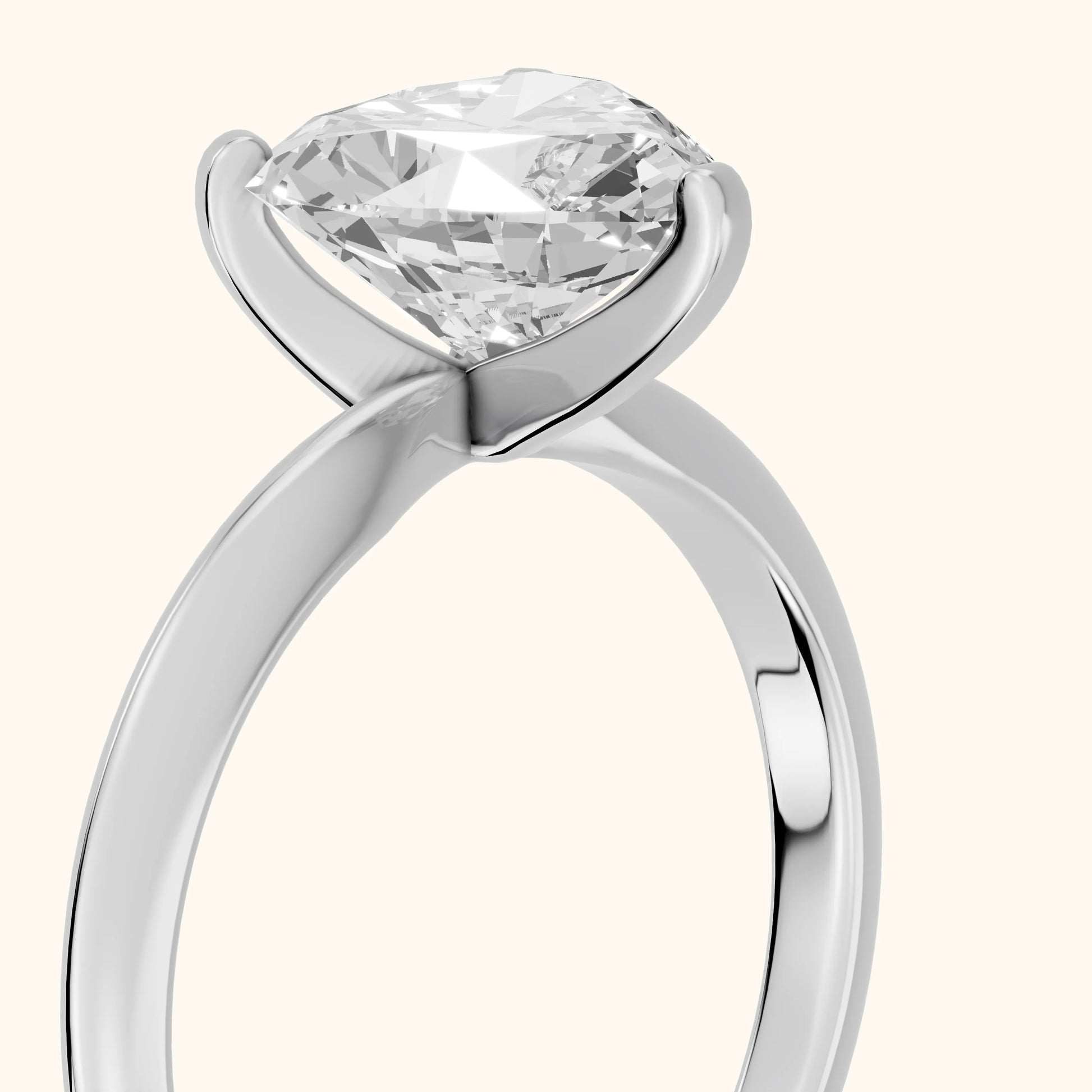 Wren Solitaire Heart Diamond Ring in Platinum - slant-view.webp