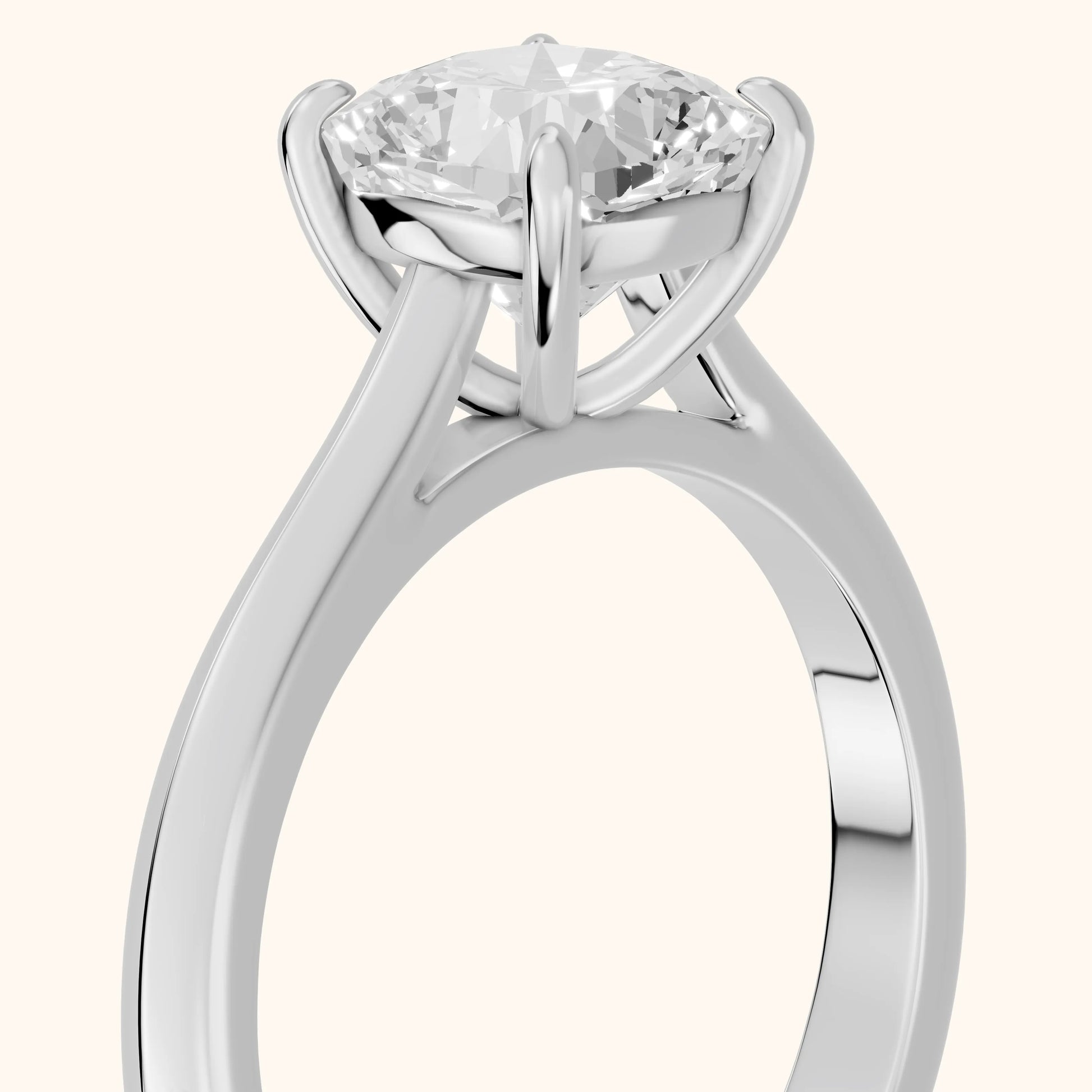 Kalia Knife Edge Solitaire Cushion Diamond Engagement Ring in White Gold - slant-view.webp