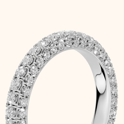 Candela Micropavé Round Diamond Eternity Band in Platinum - slant-view