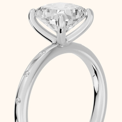 Dulcie Flush-Set Cushion Diamond Engagement Ring in Silver - slant-view.webp