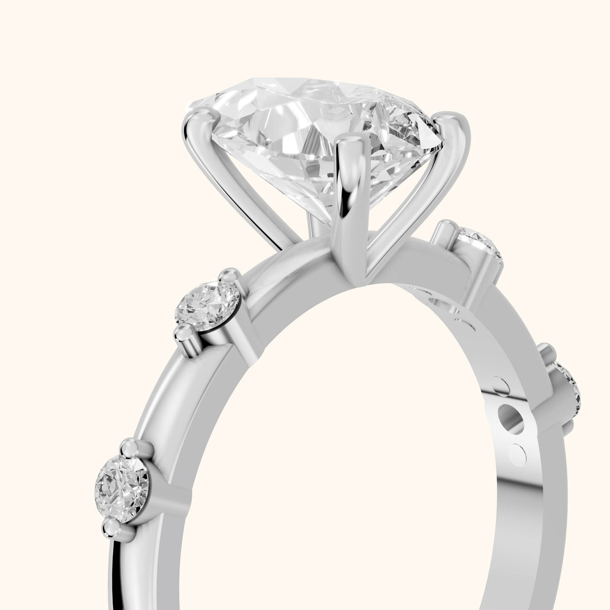 Elena Radiance Solitaire Pear Diamond Engagement Ring in White Gold - slant-view.webp
